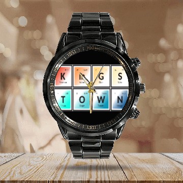 Discover Kingstown | Periodic Table of Elements Calendar Steel Band Watch