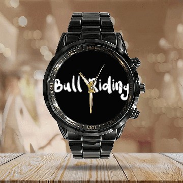 Discover Bull Riding - Texas Calendar Steel Band Watch