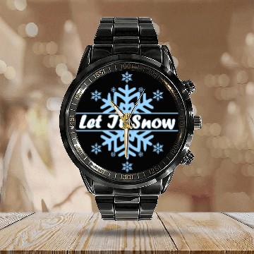 Discover Let it snow in Christmas Calendar Steel Band Watch