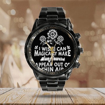 Discover Garden Gardener Sunflower Gardening Calendar Steel Band Watch