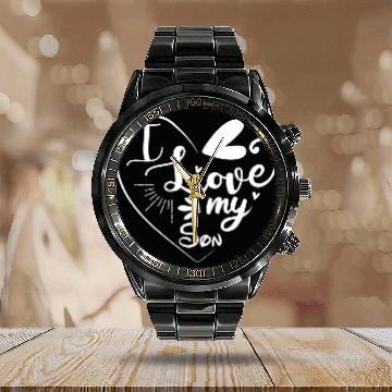 Discover I Love My Son Calendar Steel Band Watch