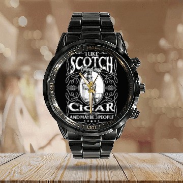 Discover Irish Whiskey Scotch Drinker Alcohol Drinking Calendar Steel Band Watch
