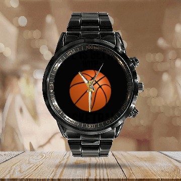 Discover Life is Better With Basketball Calendar Steel Band Watch