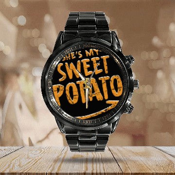 Discover She Is My Sweet Potato Calendar Steel Band Watch