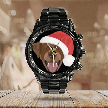 Discover Labrador Merry Christmas Calendar Steel Band Watch