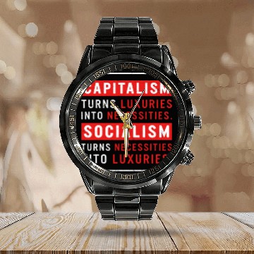 Discover Communism Calendar Steel Band Watch, Capitalism Turns Luxuries Calendar Steel Band Watch,