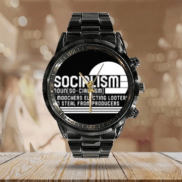 Discover Socialist Calendar Steel Band Watch, Socialism Noun Definition Calendar Steel Band Watch,