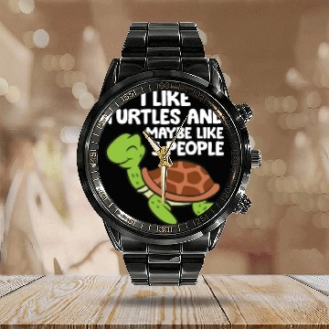 Discover I Like Turtles And Maybe Like 3 People Turtles Calendar Steel Band Watch