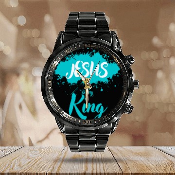 Discover JESUS is my King Calendar Steel Band Watch