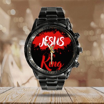 Discover JESUS is my King Calendar Steel Band Watch