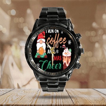 Discover I RUN ON COFFEE AND CHRISTMAS CHEER Calendar Steel Band Watch
