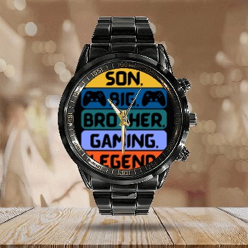 Discover SON BROTHER GAMING LEGEND for gamer controller Calendar Steel Band Watch