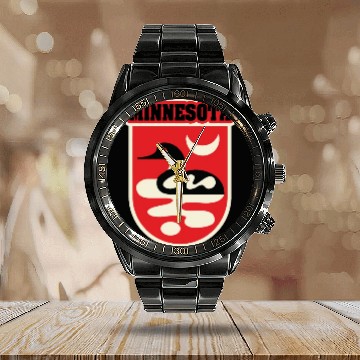 Discover US States MINNESOTA Calendar Steel Band Watch