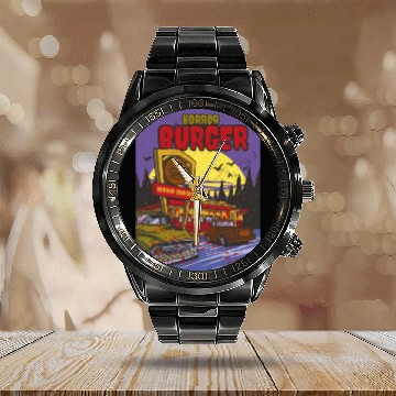 Discover Horror burger blood Horror burger blood inspiratio Calendar Steel Band Watch