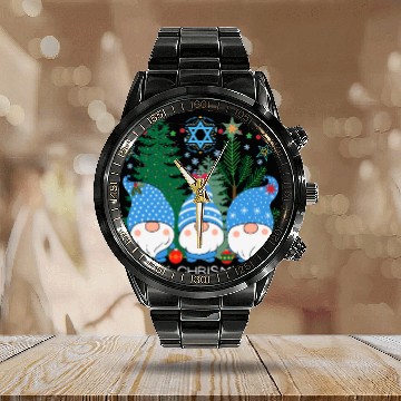 Discover Merry Christmukkah, Jewish Christmas Calendar Steel Band Watch