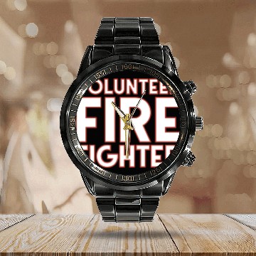 Discover Volunteer Fire Fighter Fire Department Firefighter Calendar Steel Band Watch