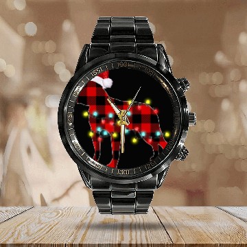 Discover Boston Terrier Christmas Dog Lover Pajamas Calendar Steel Band Watch