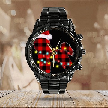 Discover Bichon Frise Christmas Dog Lover Pajamas Calendar Steel Band Watch