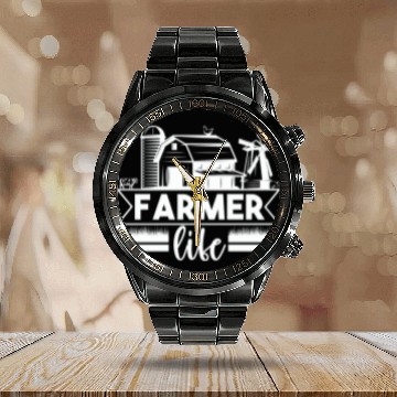 Discover Farmer Life Agriculture Local Farm Calendar Steel Band Watch