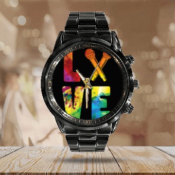 Discover Karaoke Singer Microphone Vocalist Calendar Steel Band Watch