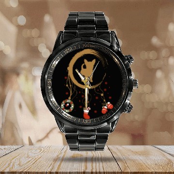 Discover dog dreamcatcher Christmas French Bulldog Calendar Steel Band Watch