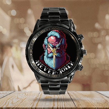 Discover Grumpy Santa Calendar Steel Band Watch