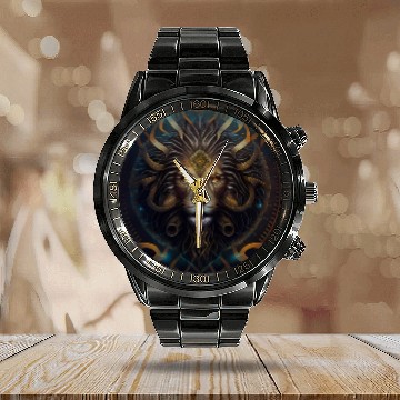 Discover Dark Fantasy Lion Version 1 Calendar Steel Band Watch