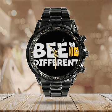 Discover bee different saying quote Calendar Steel Band Watch