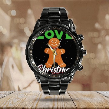 Discover Gingerbread Xmas Lover Calendar Steel Band Watch