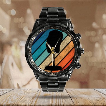 Discover Karaoke Singer Microphone Vocalist Calendar Steel Band Watch