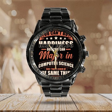 Discover Computer Science Major Calendar Steel Band Watch