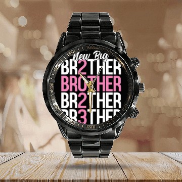 Discover New Big Brother 2023 Pink Sibling Pregnancy Calendar Steel Band Watch