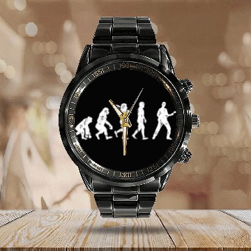 Discover Evolution guitar bassist Calendar Steel Band Watch