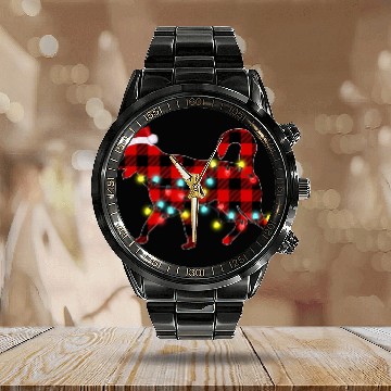 Discover Siberian Husky Christmas Dog Lover Pajamas Calendar Steel Band Watch