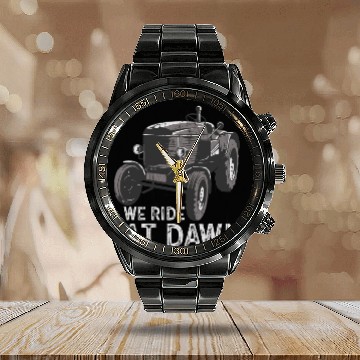 Discover We Ride At Dawn Dad Lawn Mower Make Laugh Day Yard Calendar Steel Band Watch