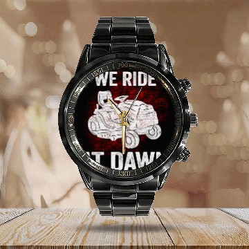 Discover We Ride At Dawn Dad Lawn Mower Make Laugh Day Yard Calendar Steel Band Watch