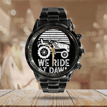Discover We Ride At Dawn Dad Lawn Mower Make Laugh Day Yard Calendar Steel Band Watch