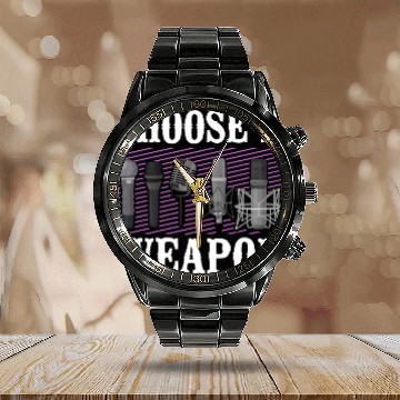 Discover Karaoke Singer Microphone Vocalist Calendar Steel Band Watch