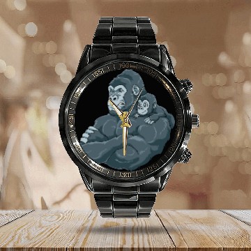 Discover Strong Gorilla with Gorilla Kid for a Gorilla Calendar Steel Band Watch