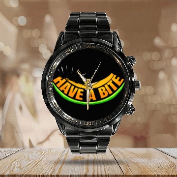 Discover Have A Bite Of This Watermelon - Vegetarian And Calendar Steel Band Watch