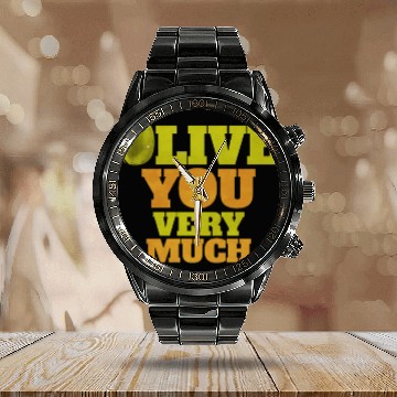 Discover Olive I love You Very Much - Love Veggies Calendar Steel Band Watch