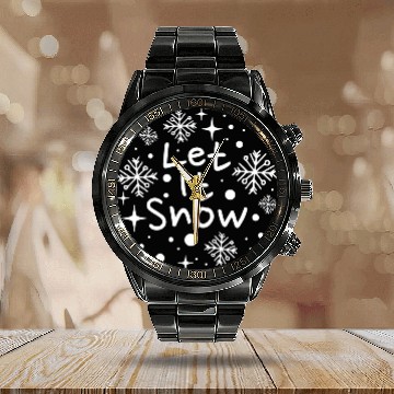 Discover Let it Snow Calendar Steel Band Watch