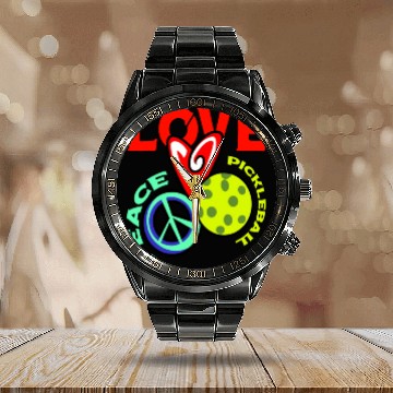 Discover I Love Pickleball Funny Pickle Ball Player Calendar Steel Band Watch