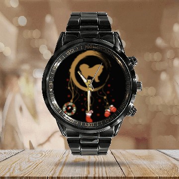 Discover dog dreamcatcher Christmas Tibetan Mastiff Calendar Steel Band Watch