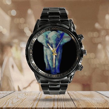 Discover Cute Baby Elephant Art Save The Elephants Calendar Steel Band Watch