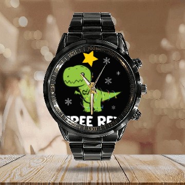 Discover T-Rex - Tree Rex fairy lights star snowflake Calendar Steel Band Watch