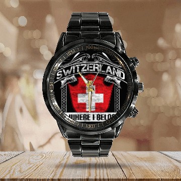 Discover Switzerland Matterhorn State Calendar Steel Band Watch