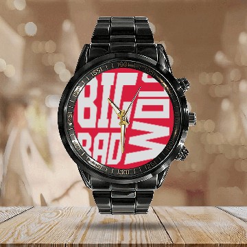 Discover big bad wolf quote Calendar Steel Band Watch