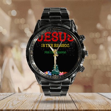 Discover Jesus is the reason for the season Calendar Steel Band Watch