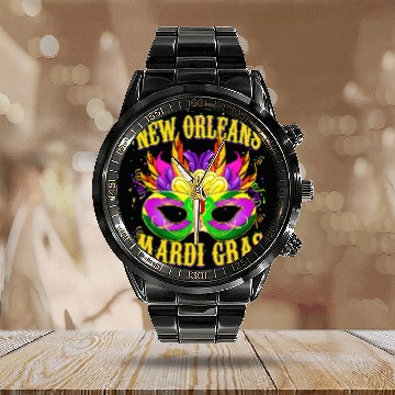 Discover New Orleans Mardi Gras Carnival Calendar Steel Band Watch